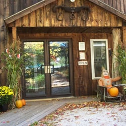 Birds of Vermont Museum - The Museum entrance in autumn. This is just a short walk (or roll) along a graveled path from our parking lot.