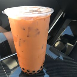 This tea with honey boba