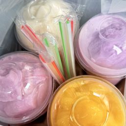 Strawberry+Taro, Mango, Taro, and Soursop boba Strawberry+Taro, Mango, Taro, and Soursop boba