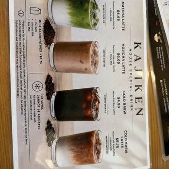 Kajiken - Tea coffee menu - Ramen Near Me - Dublin, California