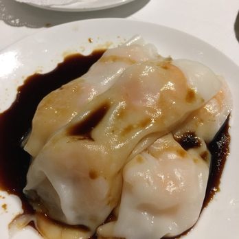 Photo of Ping's Seafood - New York, NY, United States. Shrimp rice noodle rolls in sweet soy sauce (xia chang fen) $4.75