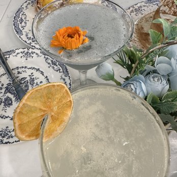 The Bloom Lounge - Aviation with the orange flower and The Porn Star - Breakfast & Brunch Near Me - Plano, Texas