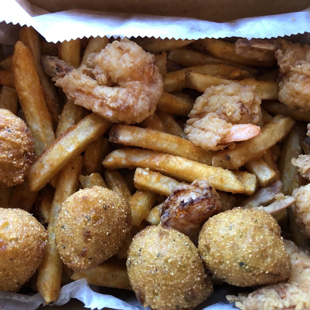Long Time No Sea - The fried shrimp basket with some added hush puppies. Was pretty delicious and not too expensive! - Seafood Near Me - Manassas, Virginia Long Time No Sea - The fried shrimp basket with some added hush puppies. Was pretty delicious and not too expensive! - Seafood Near Me - Manassas, Virginia