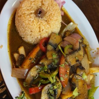 Cafe Cusco - Portabella Saltado from the vegan menu. It's vegan, gluten free, and dairy free - Peruvian Near Me - Springfield, Missouri Cafe Cusco - Portabella Saltado from the vegan menu. It's vegan, gluten free, and dairy free - Peruvian Near Me - Springfield, Missouri