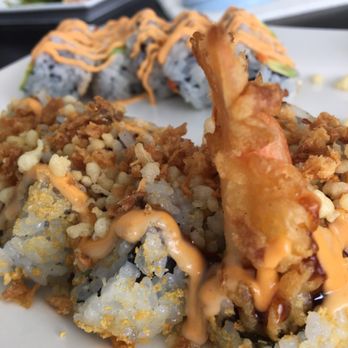 Dear Sushi - Tempura Shrimp Roll (foreground) w/ Spicy Shrimp Roll - Sushi Bars Near Me - Nashville, Tennessee Dear Sushi - Tempura Shrimp Roll (foreground) w/ Spicy Shrimp Roll - Sushi Bars Near Me - Nashville, Tennessee
