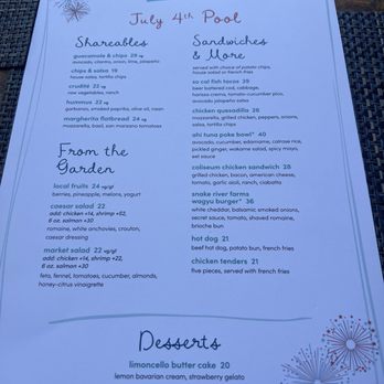 Coliseum Pool and Grill - Menu - New American Near Me - Newport Coast, California Coliseum Pool and Grill - Menu - New American Near Me - Newport Coast, California