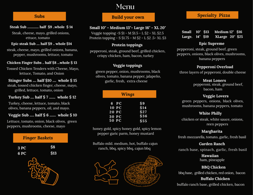 Menu photo 3 Epic Pizza Wings & Subs Sachse, TX Menu photo 3 Epic Pizza Wings & Subs Sachse, TX