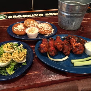 Dinosaur Bar-B-Que - Deviled eggs, fried green tomatoes and garlic bbq wings, $5 each happy hour specials - Barbeque Near Me - Brooklyn, New York Dinosaur Bar-B-Que - Deviled eggs, fried green tomatoes and garlic bbq wings, $5 each happy hour specials - Barbeque Near Me - Brooklyn, New York