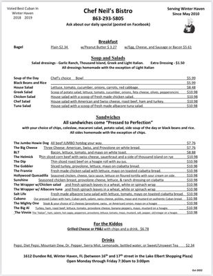 Menu photo 3 Chef Neil's Bistro Winter Haven, FL