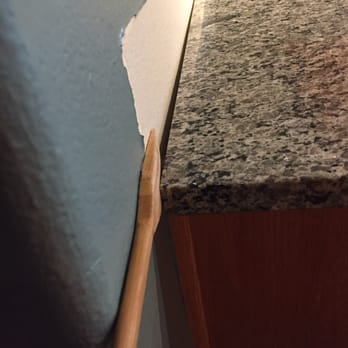 Braza Stone - Here is the gap. This would be a measurement issue, not our wall. It's too big of a gap to be "just our wall". - Countertop Installation Near Me - Las Vegas, Nevada Braza Stone - Here is the gap. This would be a measurement issue, not our wall. It's too big of a gap to be "just our wall". - Countertop Installation Near Me - Las Vegas, Nevada
