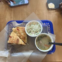The Courtyard Deli - #5 brie bacon sandwhich side- zuppa toscani soup side- coleslaw (made fresh each morning)
