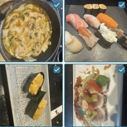 Ramen, nigiri sushi assortment, uni, seared salmon Ramen, nigiri sushi assortment, uni, seared salmon