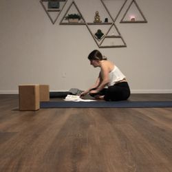 Revel Yoga - Jess working on her sequence for class.
