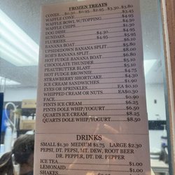 Mar-Ta-Lee Dairy Bar - Menu