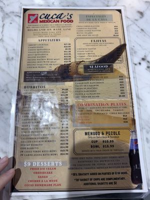 Menu photo 2 Cuca’s Mexican Food Highland, CA Menu photo 2 Cuca’s Mexican Food Highland, CA