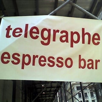 Telegraphe Cafe - Sign on scaffolding. - Coffee & Tea Near Me - New York, New York Telegraphe Cafe - Sign on scaffolding. - Coffee & Tea Near Me - New York, New York