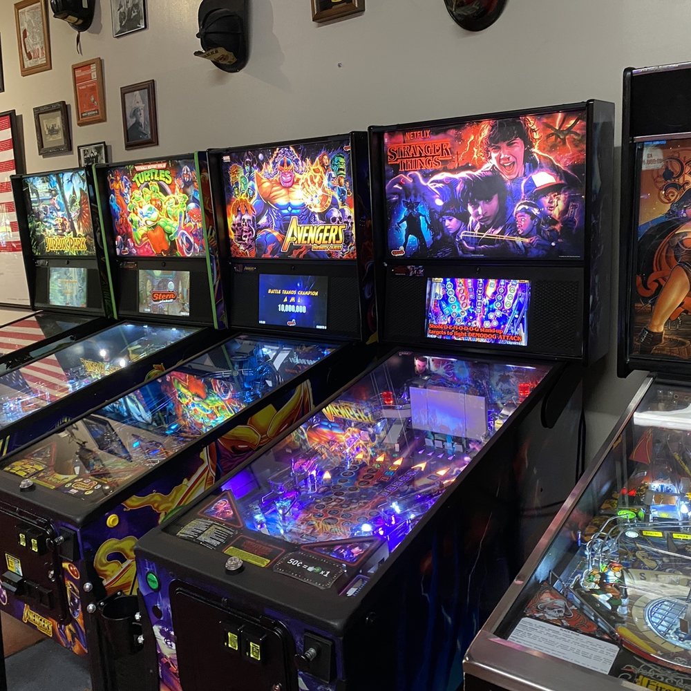 They have a great collection of pinball machines. They have a great collection of pinball machines.