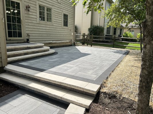 Hard scape, brick patio with steps - This project had a wood deck, we went in do the removal and in six days it turned out a beautiful patio. Hard scape, brick patio with steps - This project had a wood deck, we went in do the removal and in six days it turned out a beautiful patio.