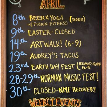 Lazy Circles Brewing - April 2023 Calendar - Breweries Near Me - Norman, Oklahoma Lazy Circles Brewing - April 2023 Calendar - Breweries Near Me - Norman, Oklahoma
