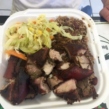 Sweet's Sensational - Jerk pork with rice and peas and cabbage. - Caribbean Near Me - Delray Beach, Florida Sweet's Sensational - Jerk pork with rice and peas and cabbage. - Caribbean Near Me - Delray Beach, Florida
