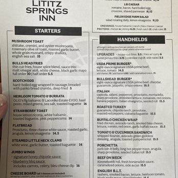 Lititz Springs Inn - Menu - Salad Near Me - Lititz, Pennsylvania