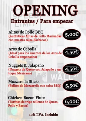 Menu photo 5 Wall Street Moncada, V Menu photo 5 Wall Street Moncada, V
