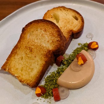 Änkôr - Foie gras toasts with rhubarb - Canadian (New) Near Me - Canmore, Alberta Änkôr - Foie gras toasts with rhubarb - Canadian (New) Near Me - Canmore, Alberta