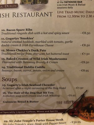 Menu photo 5 Oliver St John Gogarty Temple Bar, D Menu photo 5 Oliver St John Gogarty Temple Bar, D
