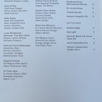 Moon's Daughter - Thompson San Antonio - Cocktails menu - Mediterranean Near Me - San Antonio, Texas