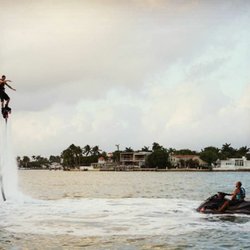 High Impact Watersports - Flyboarding for the first time out on Flagler Monument island in Miami Beach.