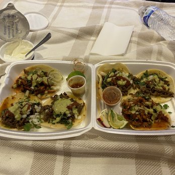 Tacos Pihuamo - steak & pork (pastor) tacos with avocado & red salsa - Mexican Near Me - Bend, Oregon