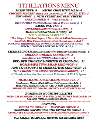 Menu photo 1 Titillations Bloomfield, NJ Menu photo 1 Titillations Bloomfield, NJ