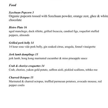 143 Social - Menu food - Cocktail Bars Near Me - Jersey City, New Jersey