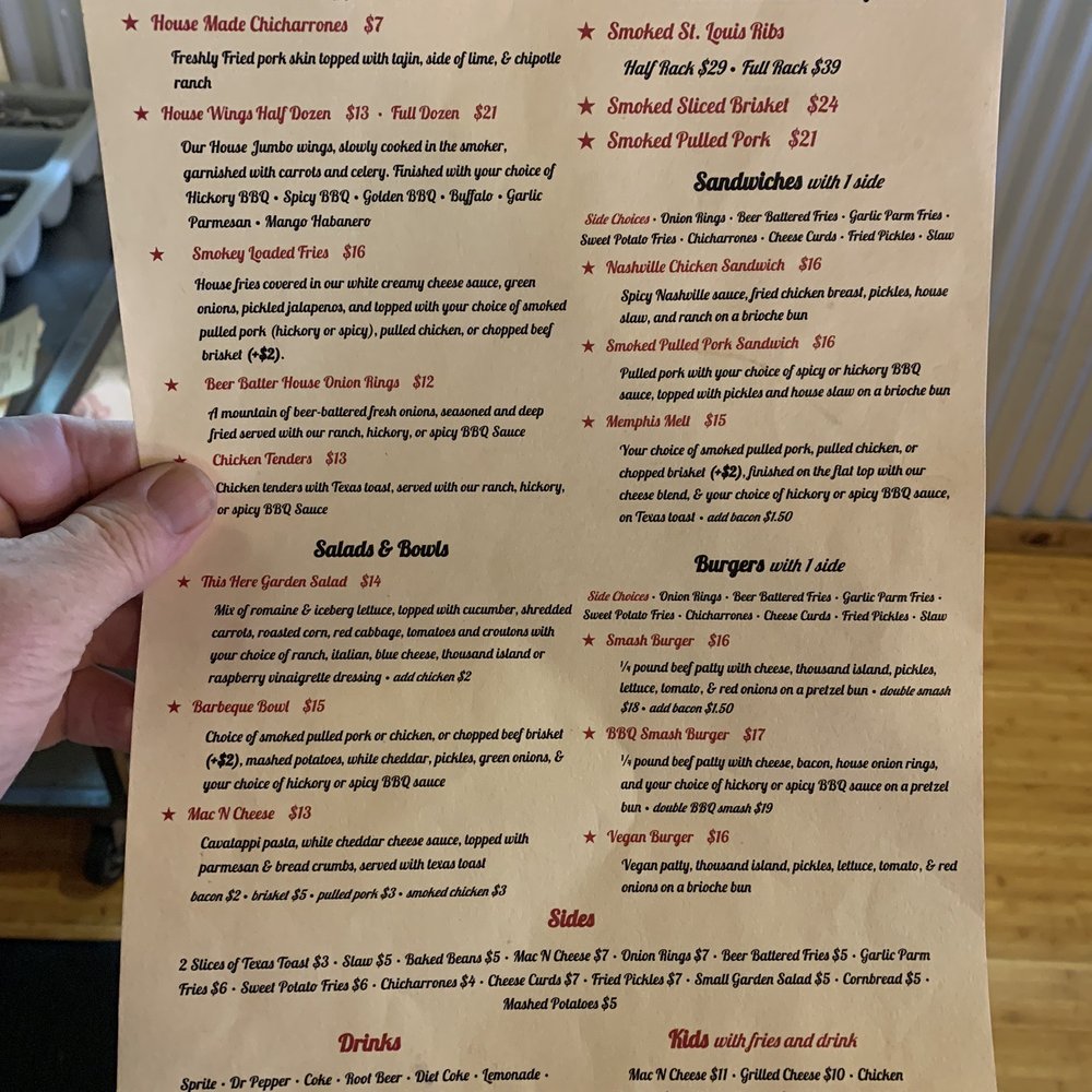 Jasper's Barbeque - Part of the menu - Barbeque Near Me - Big Bear Lake, California