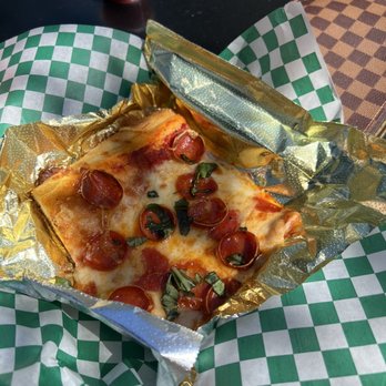 Pizzasaurus Rex - Slice of pep pizza - Pizza Near Me - Sacramento, California Pizzasaurus Rex - Slice of pep pizza - Pizza Near Me - Sacramento, California