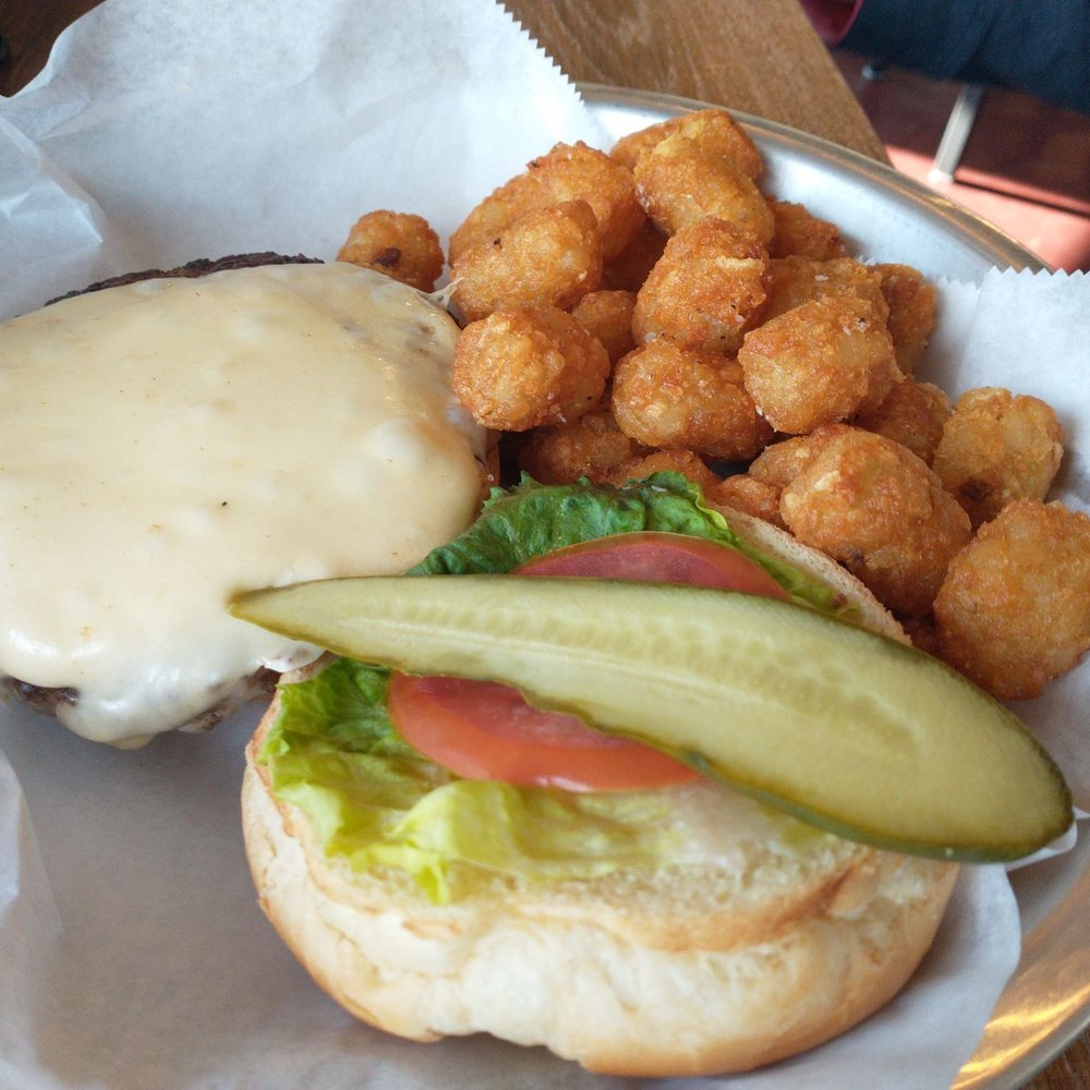 Hogfin Smokehouse - Cheeseburger with tater tots (additional cost) - Smokehouse Near Me - Ocean City, Maryland Hogfin Smokehouse - Cheeseburger with tater tots (additional cost) - Smokehouse Near Me - Ocean City, Maryland