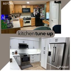 Kitchen Tune-Up - Niceville - New cabinets, quartz countertops, and full rise quartz backsplash done in Shalimar FL