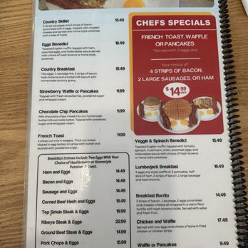 Spires Restaurant - menu that doesnt say the eggs are an extra cost - Breakfast & Brunch Near Me - Carson, California Spires Restaurant - menu that doesnt say the eggs are an extra cost - Breakfast & Brunch Near Me - Carson, California