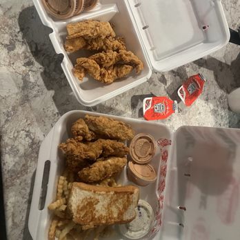 Raising Cane's Chicken Fingers - Caniac combo and 4 tenders on the side - Fast Food Near Me - East Lansing, Michigan
