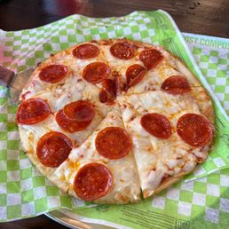 Gluten free pepperoni pizza
