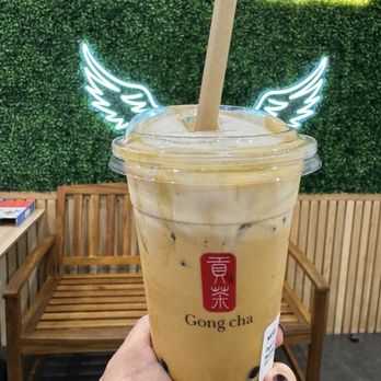 Gong Cha Dublin - Pumpkin Pie Milk Tea with Pearls and Milk Foam - Bubble Tea Near Me - Dublin, California