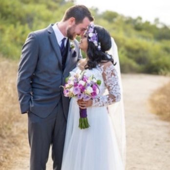 Fuchsia Blooms - On my wedding day with my beautiful bouquet made by florist Luis R. - Florists Near Me