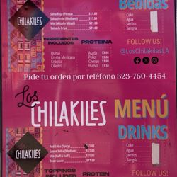 Los Chilakiles - Menu board on 11/2024