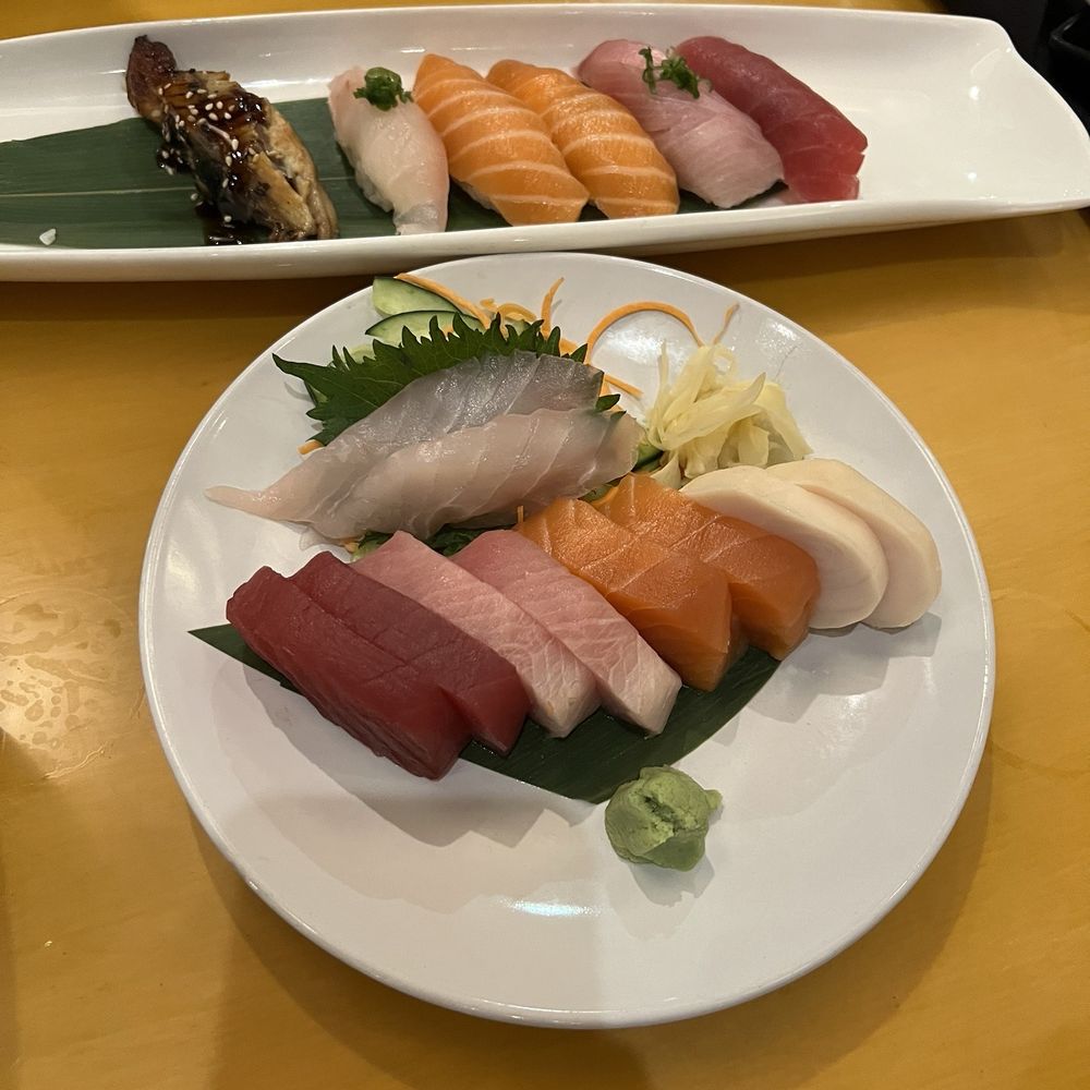 Delicious sashimi and nigiri Delicious sashimi and nigiri