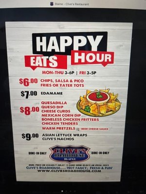 Menu photo 1 Clive's Roadhouse Blaine, MN