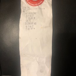 Only receipt we were given. Taped to the bag. Only receipt we were given. Taped to the bag.