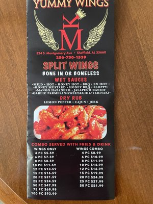 Menu photo 1 Yummy Wings Sheffield, AL