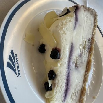Amtrak Coast Starlight - Blueberry cheesecake - Trains Near Me - Los Angeles, California Amtrak Coast Starlight - Blueberry cheesecake - Trains Near Me - Los Angeles, California