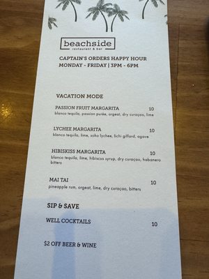 Menu photo 4 Beachside Restaurant and Bar Marina del Rey, CA