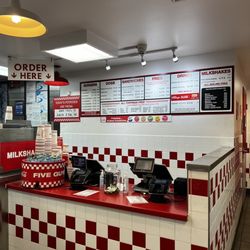 Five Guys - Front counter with menu as of 2/6/2023